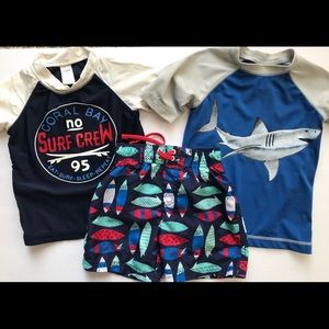 boys swim trunks and rash guard set Size 3t